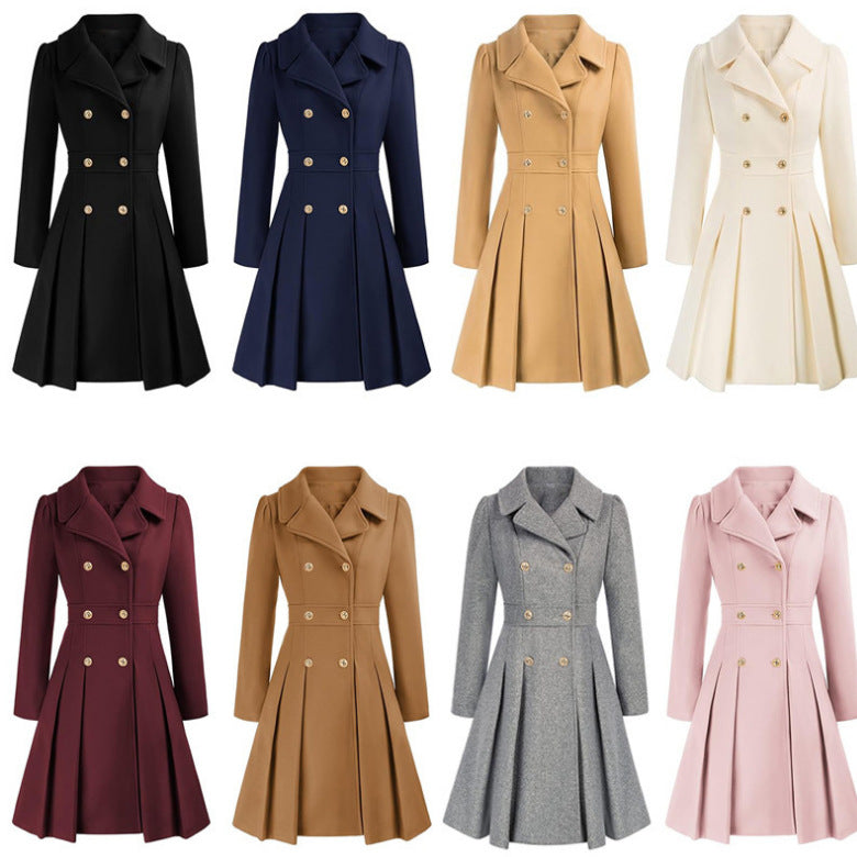 Women's Elegant Trench Coat with Tailored Cut and Pleat Detail Ivyshape