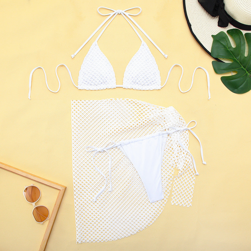 Women's Triangle Bikini Set with Mesh Design by Ivyshape