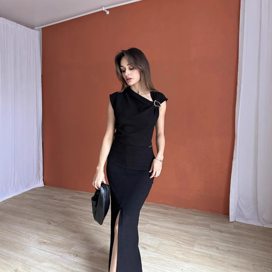 Women Elegant Slit Hem Maxi Dress Ivyshape