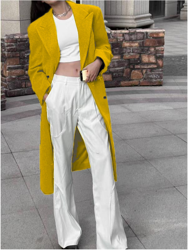 Women tailored long blazer with elegant silhouette Ivyshape