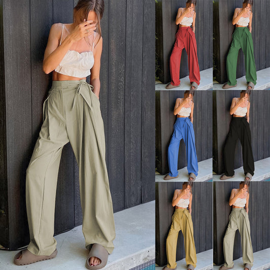 High-waisted, flowing pants for women Ivyshape