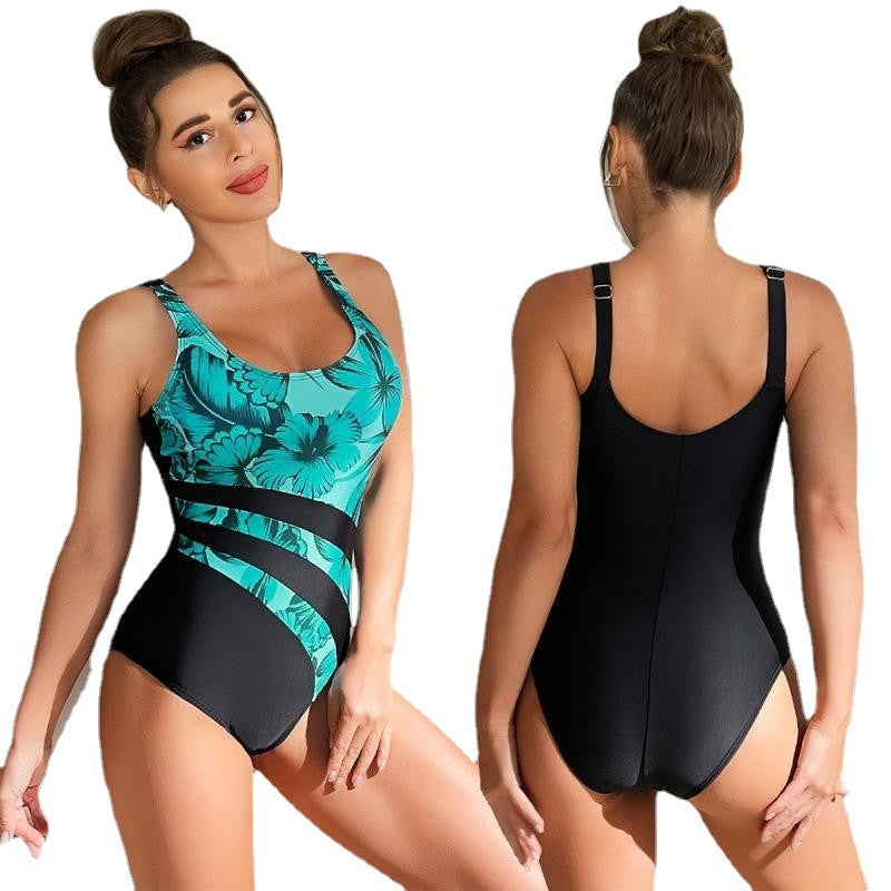 Women's swimsuit with floral design and supportive inserts Ivyshape