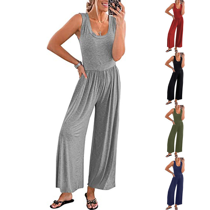 Women's Loose-Fitting Jersey Jumpsuit Ivyshape