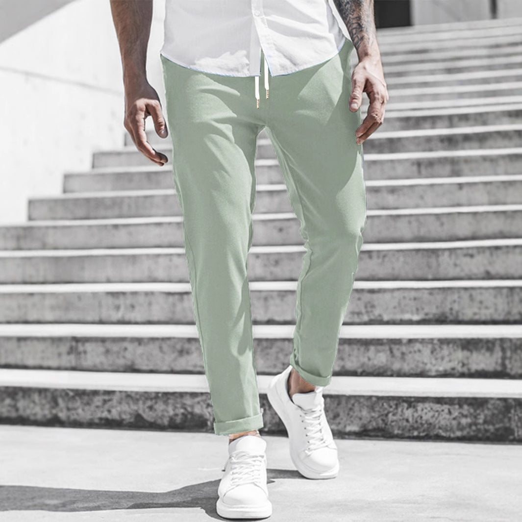Men's sporty chino pants with flexible waistband and modern details Ivyshape