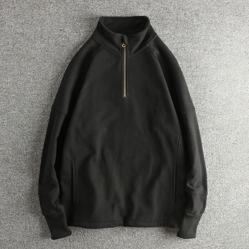 Men's fleece jacket with half zip and side pockets Ivyshape