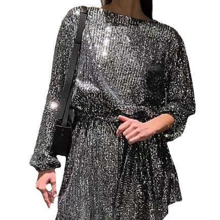 IvyShape | Holiday party fashion sequined waist belt dress