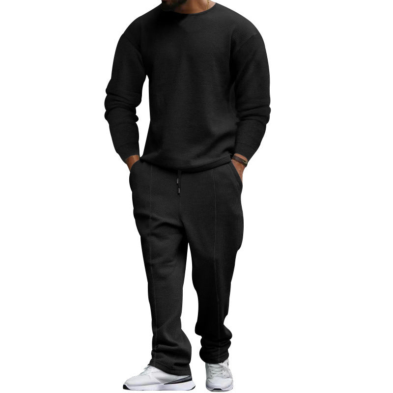 Men's Comfortable Leisure Sweater with Matching Chino Pants Ivyshape
