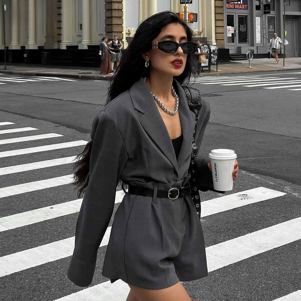 Women Fashion Blazer-Shorts Combination Ivyshape