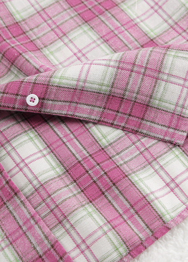 Ivyshape | Plaid Cotton Pajama Set