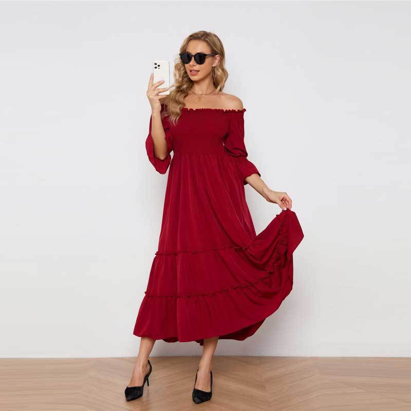 IvyShape | One-Shoulder Flowing Long Dress