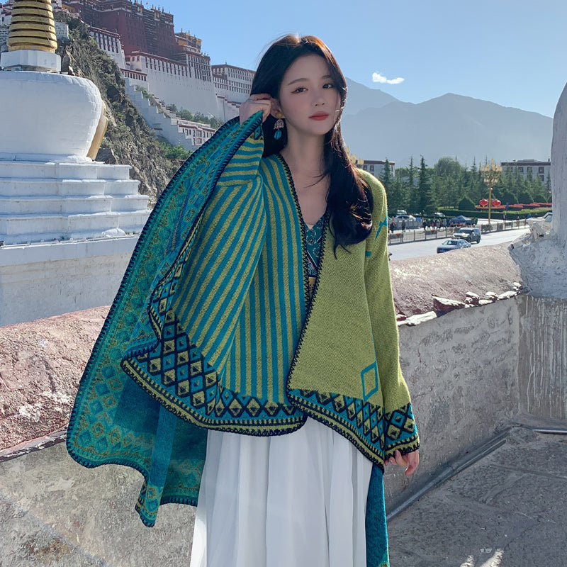 Tibetan shawl cloak Warm Scarf