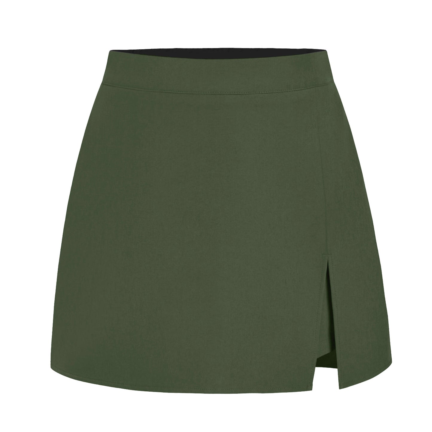 Ladies elegant short skirt with side slit and high waistband Ivyshape
