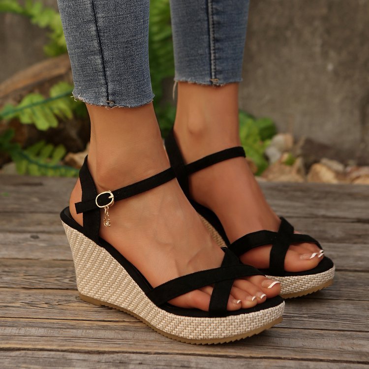 Women’s wedge sandals with adjustable straps and non-slip sole Ivyshape