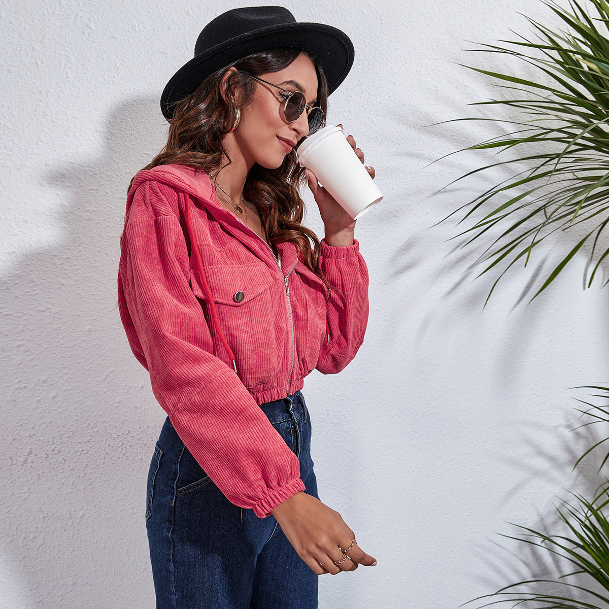 Ladies short jacket with casual cut and practical chest pockets Ivyshape