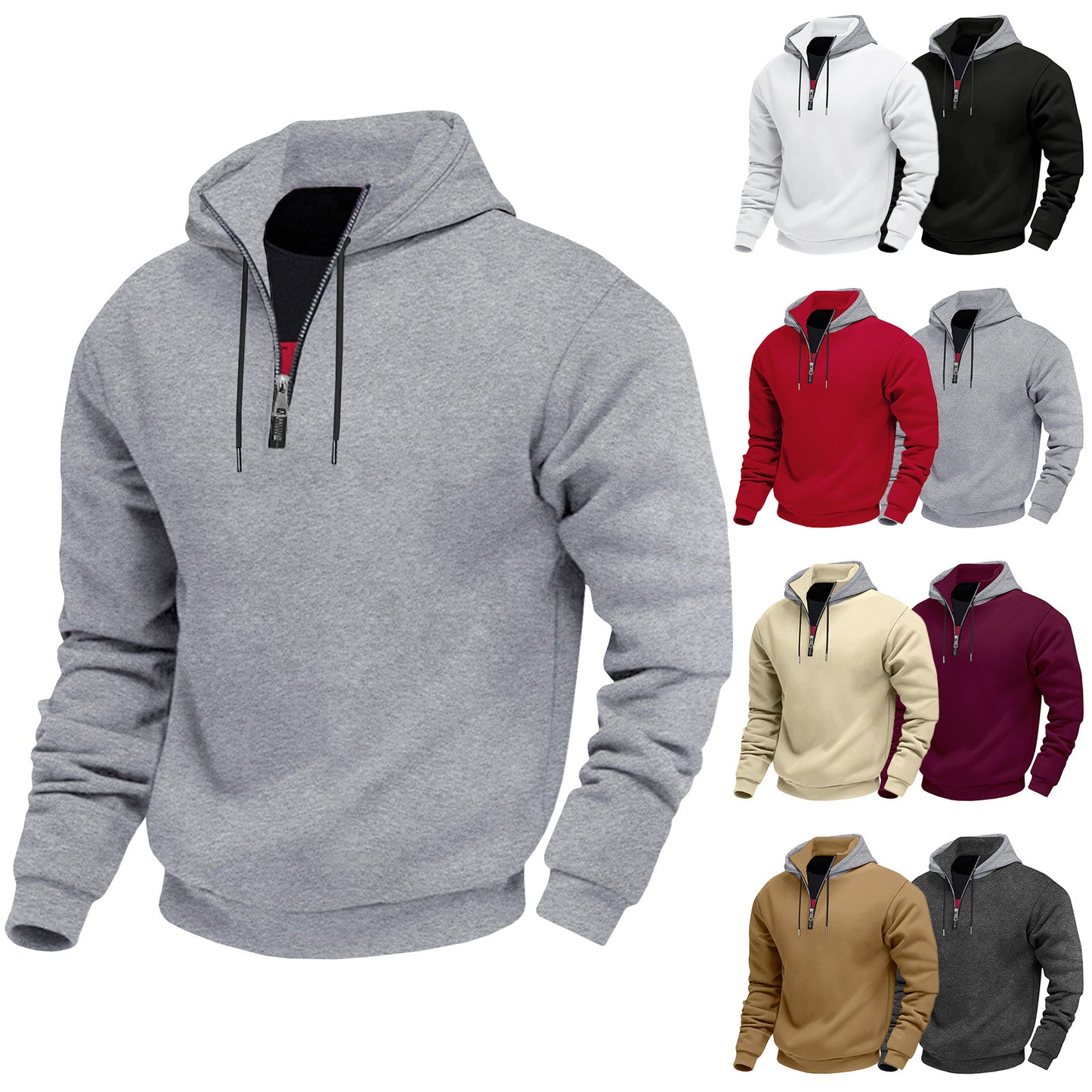 Men's hoodie with modern zipper and breathable fabric quality Ivyshape