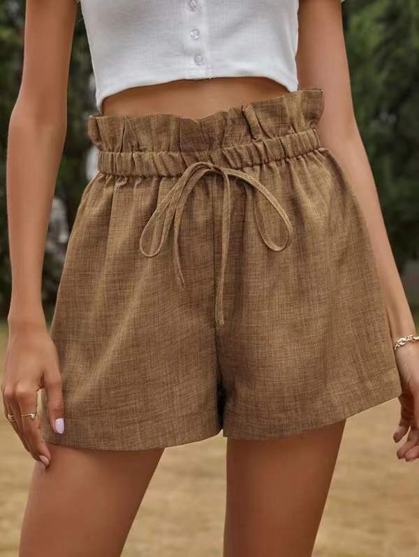 Ladies Relaxed Elastic Waist Casual Shorts Ivyshape