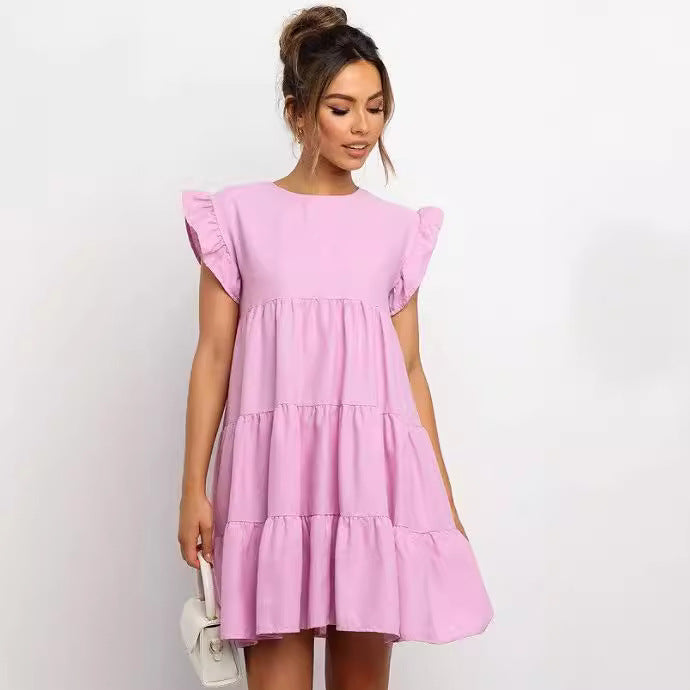 Women Casual Dress with Ruffle Details and Fitted Silhouette Ivyshape