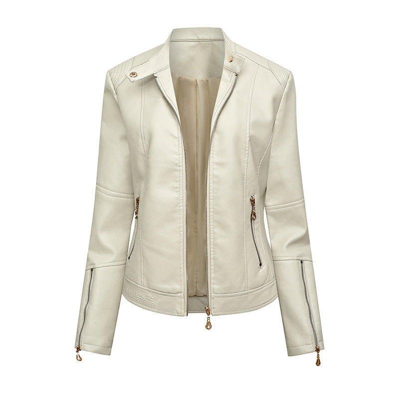 Women's Faux Leather Biker Jacket Ivyshape