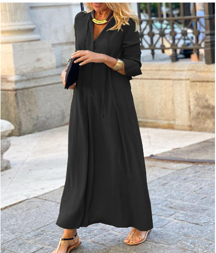Women's Airy Maxi Dress with Elegant Button Detail Ivyshape
