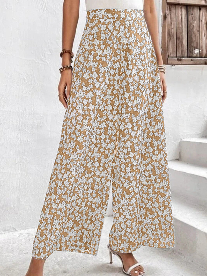 Women's Floral Pattern Palazzo Pants Ivyshape