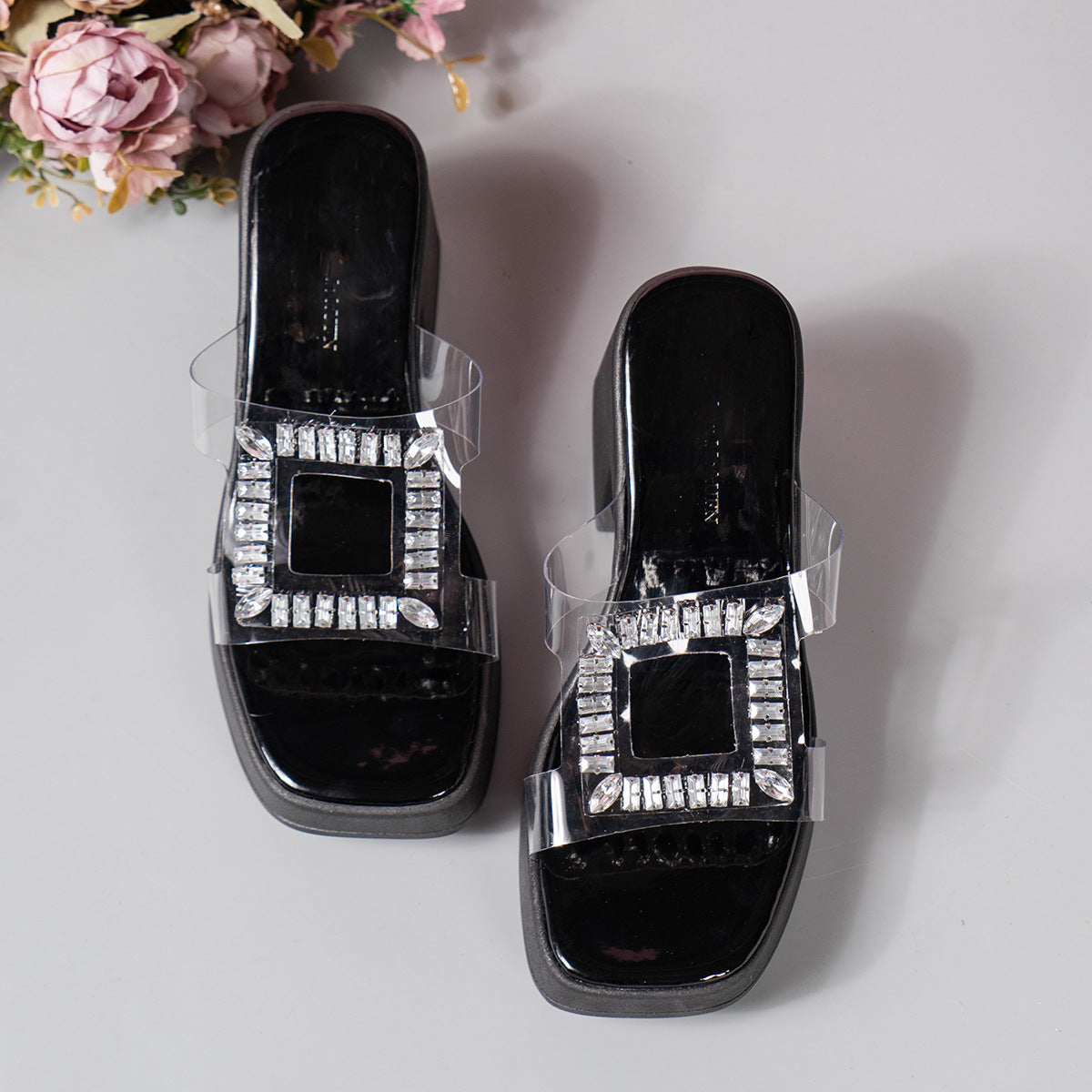 Women’s High Heels with Glitter Stone Decoration Ivyshape