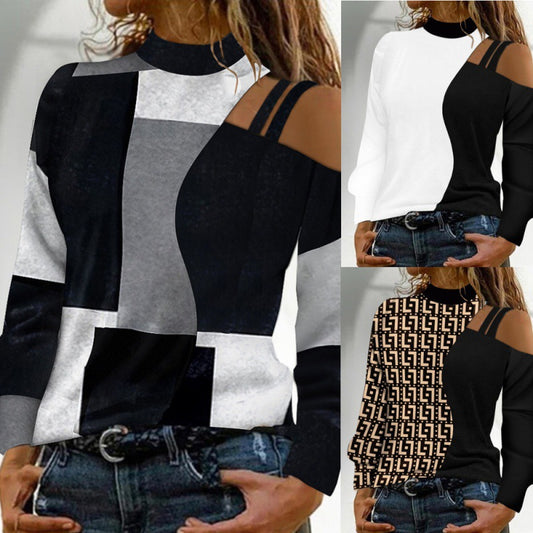 Women Elegant Top with Creative Cut-Outs and Modern Graphic Design Ivyshape