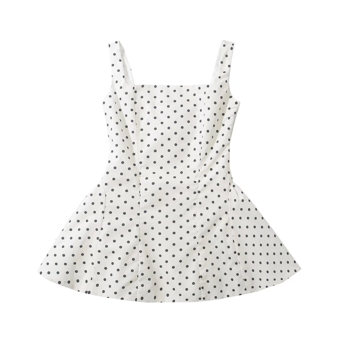 Women’s short dress with playful polka dot pattern and elegant cut Ivyshape