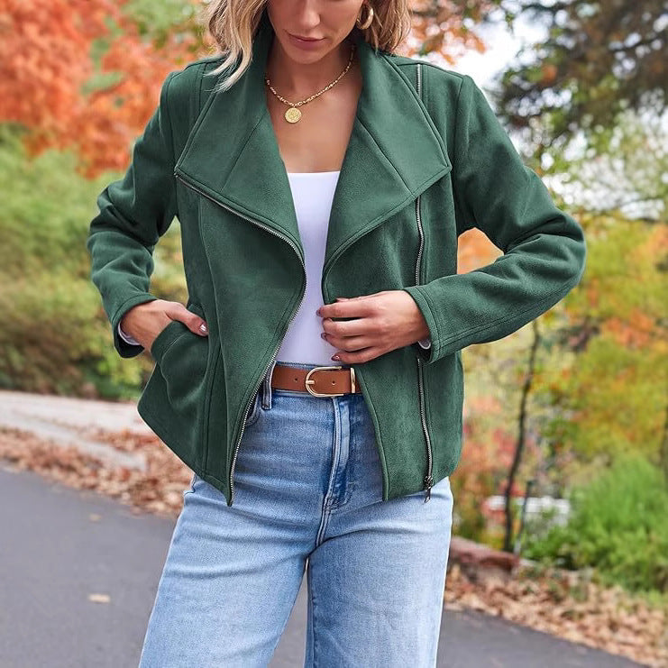 Women Faux Leather Biker Jacket Ivyshape