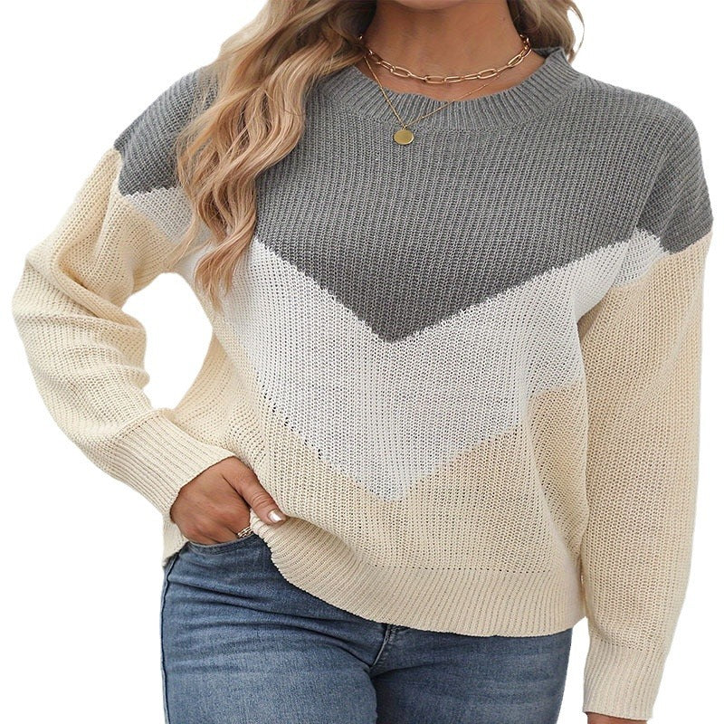 IvyShape | Unique Splicing Knit Sweater for Women