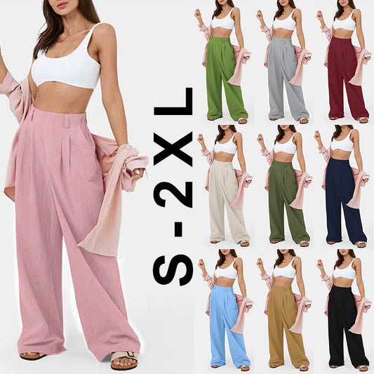 IvyShape | High Waist Wide Leg Casual Loose Long Pants