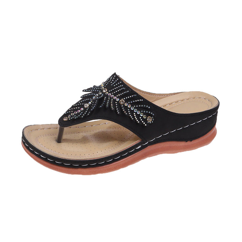 Women Elegant Toe Separator Sandals with Decorative Decoration Ivyshape