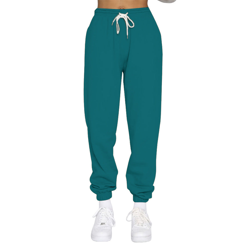 Ladies comfortable jogging pants with adjustable waistband and elastic cuffs Ivyshape