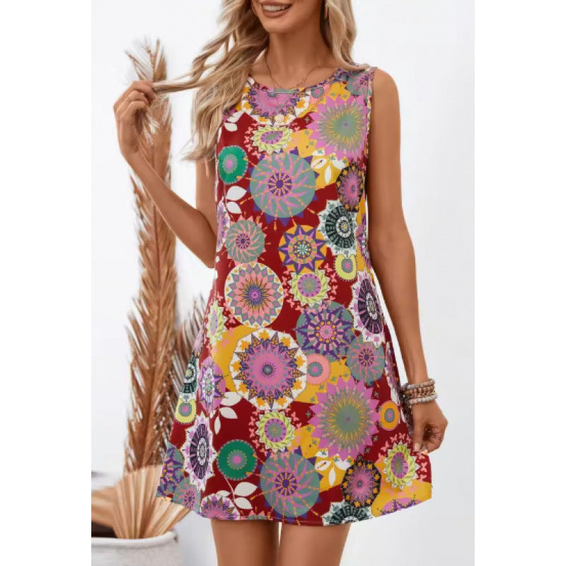 Women Sleeveless Casual Shift Dress Ivyshape