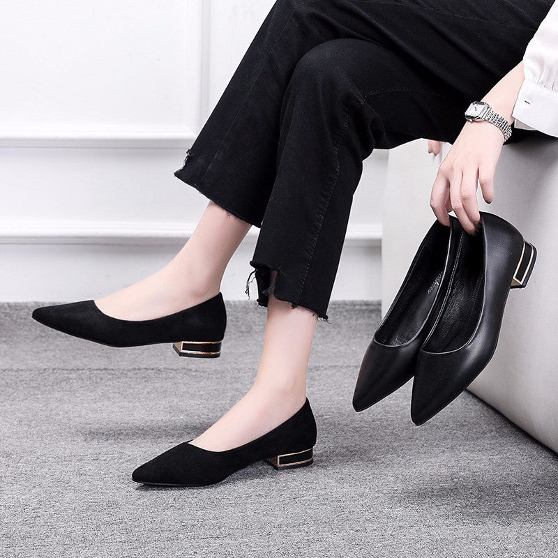 Ladies elegant pumps with comfortable block heel Ivyshape