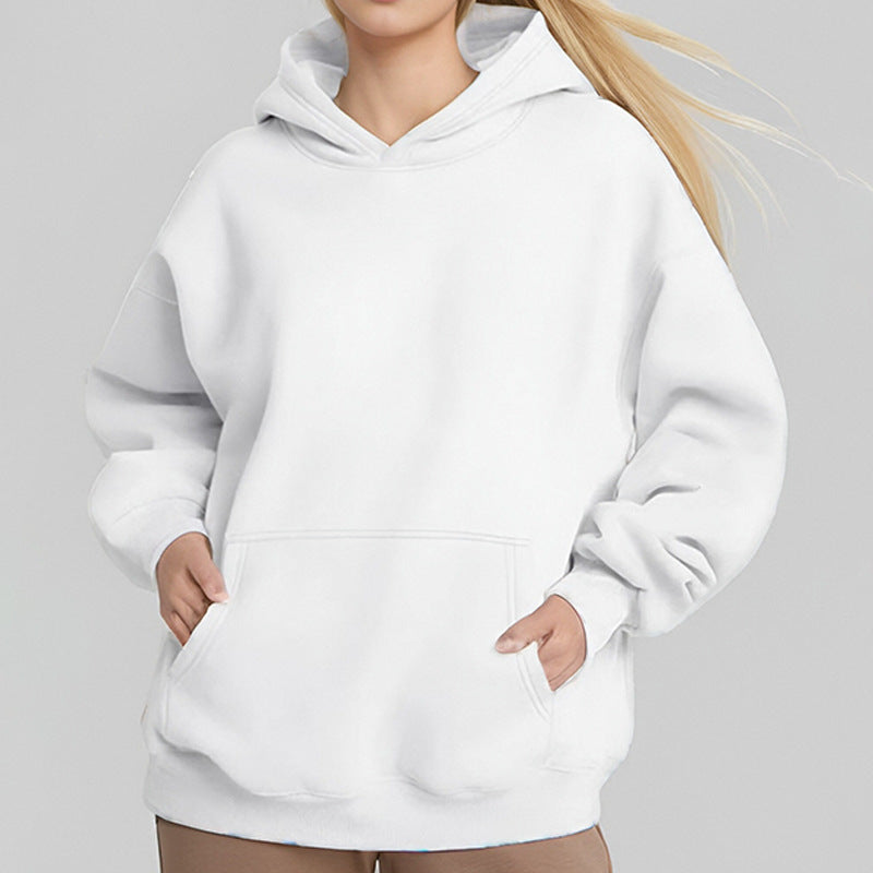 Women Loose Hoodie made of Soft Fleece with Kangaroo Pocket Ivyshape