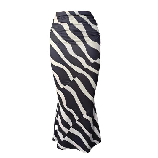 High-waisted flowy maxi skirt for women Ivyshape