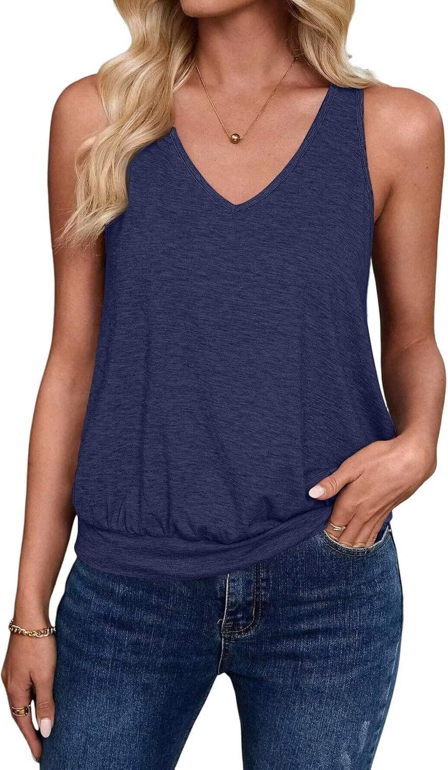 Women Leisure V-Neck Tank Top Ivyshape