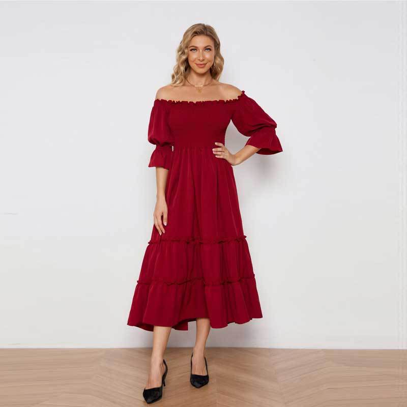 IvyShape | One-Shoulder Flowing Long Dress