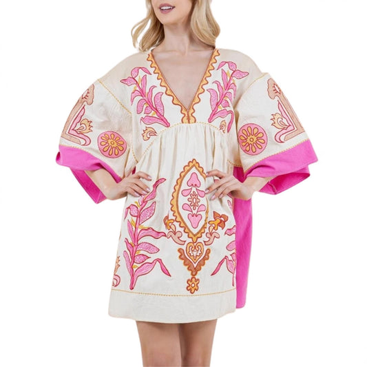 Women embroidered Bohemian Kaftan dress Ivyshape
