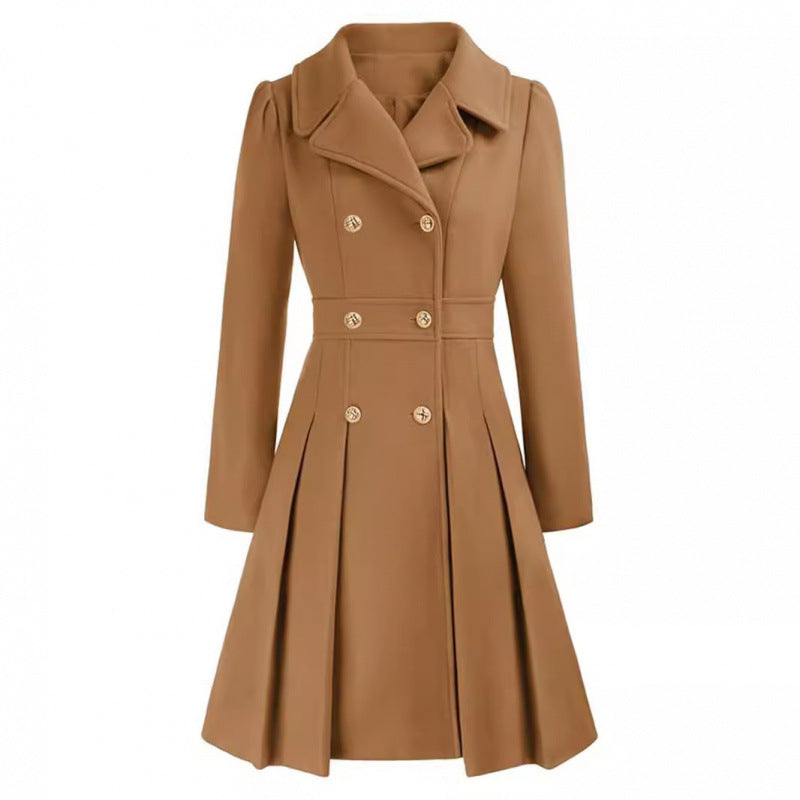 Women's Elegant Trench Coat with Tailored Cut and Pleat Detail Ivyshape