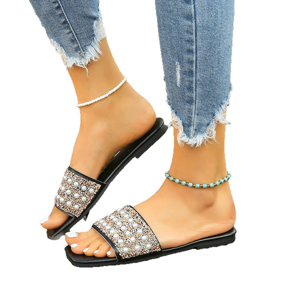Women Embellished Slide Sandals Ivyshape