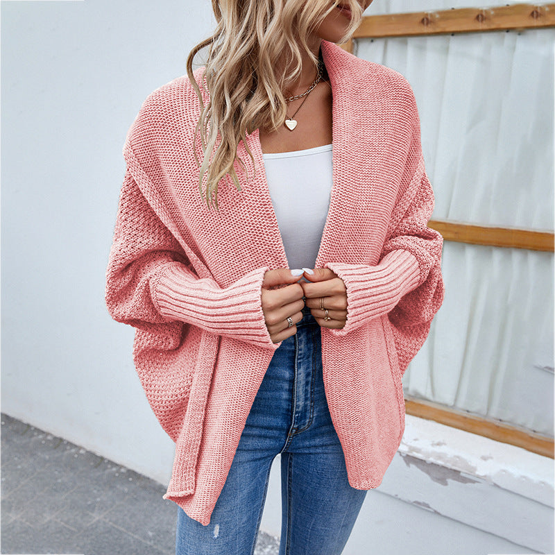 Women's cardigan with open cut and voluminous sleeves Ivyshape