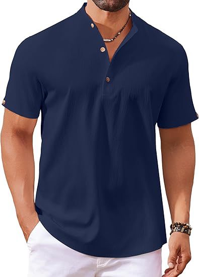 Men's Short Sleeve Button Shirt Polo Shirt Ivyshape