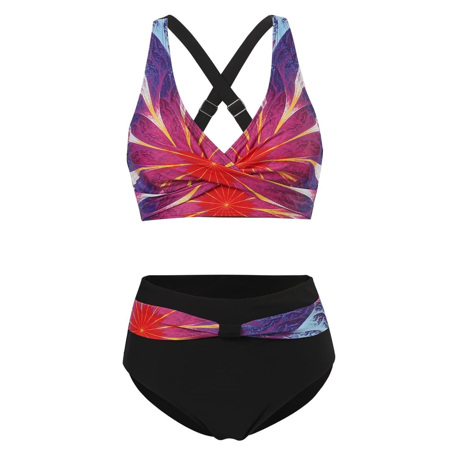 Women High-Waisted Bikini Set with Tied Top and Snug Contours Ivyshape
