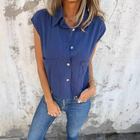 Women's Button-Up Sleeveless Utility Top Ivyshape