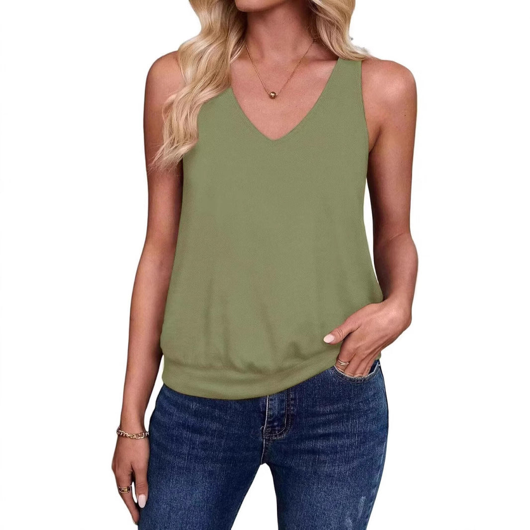 Women Leisure V-Neck Tank Top Ivyshape