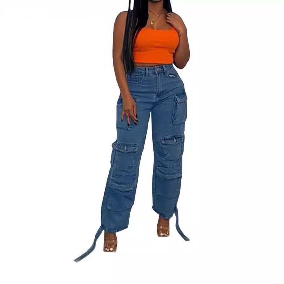 Women's cargo pants with practical side pockets and casual fit Ivyshape