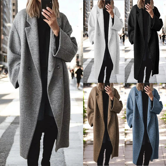 Women oversized wool coat Ivyshape