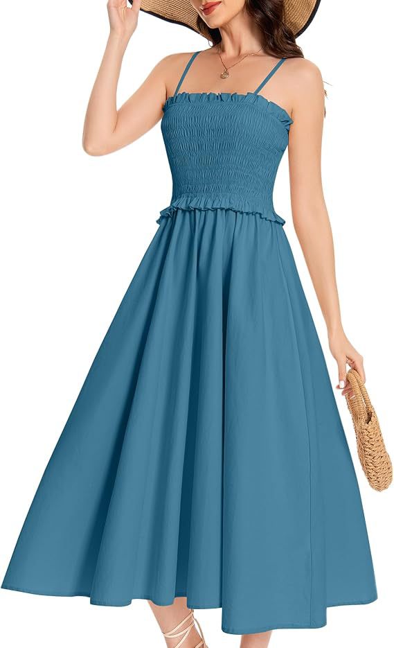 Women's maxi dress with elastic top and flowing skirt Ivyshape
