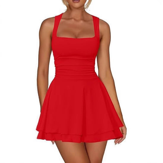 Feminine Flared Swim Dress IvyShape